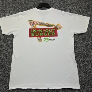 In-N-Out Burger Shirt Men Extra Large White Short Sleeve Crew Neck Cotton XL